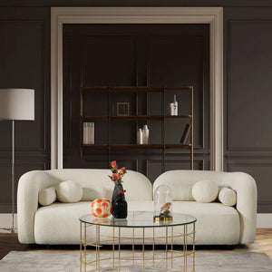 English Elm Donna Japandi Boucle Upholstered Sofa with Textured Fabric for Modern Living Rooms B183P231856