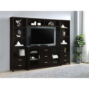 English Elm Nyler Cappuccino 3-Drawer Rectangular TV Console — Sleek 60" Media Stand, Euro-Glide Storage, 68" TV Support, Contemporary Style B062P340719