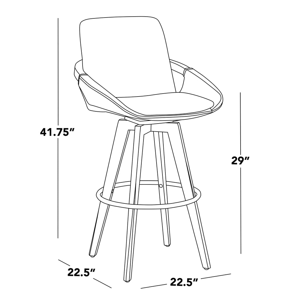 English Elm Fixed-height Swivel Barstools Upholstered Grey Fabric Black Wood Legs Kitchen Set of 2 Cream B202S01895