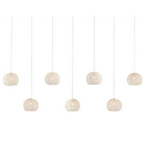 Piero White Rectangular Multi-Drop Pendant: Elegant Iron Shades for Stunning Ambient Lighting