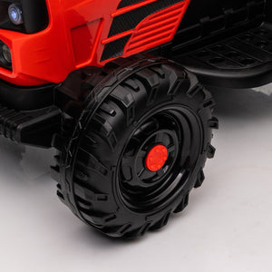 English Elm Ride on Electric Tractor Toy with Trailer 24v 400w Dual Motors Remote Control Led Red W1578P194696
