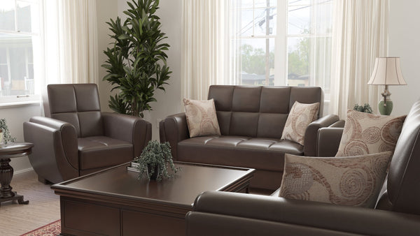 English Elm Primenest Skyhaven Convertible Armchair With Storage - Stylish Brown Pu Leather For Small Spaces B030P286177-GIGA