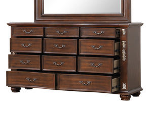 English Elm Lyon 11-Drawer Dresser with Rich Wood Veneer and Gold Accents, Fully Assembled for Instant Style Cherry 22 L x 42 W x 70 H B078P301577
