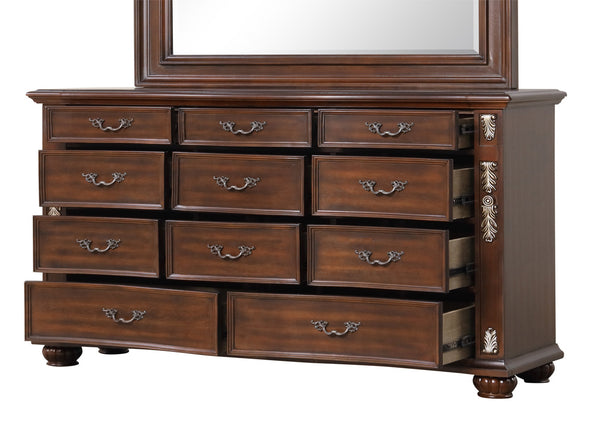 English Elm Lyon 11-Drawer Dresser with Rich Wood Veneer and Gold Accents, Fully Assembled for Instant Style Cherry 22 L x 42 W x 70 H B078P301577