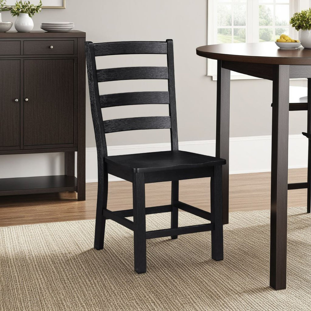 English Elm Reddy Ladder Back Wood Dining Chairs Set of Two Farmhouse Style with Oak Grain Detail B056P417035