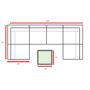 English Elm Outdoor 7-Piece Conversation Set For 4 - Stylish, Weather-Resistant With Plush Cushions & Glass Table B120S00111-GIGA