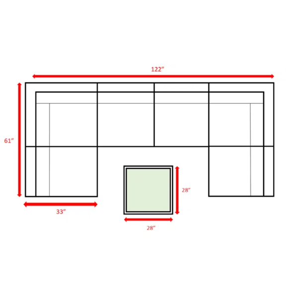 English Elm Outdoor 7-Piece Conversation Set For 4 - Stylish, Weather-Resistant With Plush Cushions & Glass Table B120S00111-GIGA