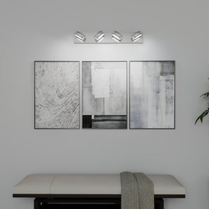 English Elm Led Vanity Lights - 28" Modern Chrome Bathroom Fixture With 4 Dimmable Led Lights For Bright Illumination W2312P374935