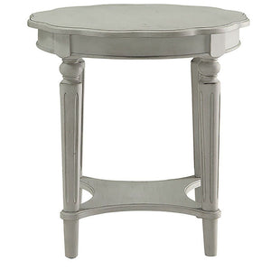 English Elm Antique Slate End Table With Open Shelf - French-Inspired Elegance For Living Rooms & Bedrooms B062P189202