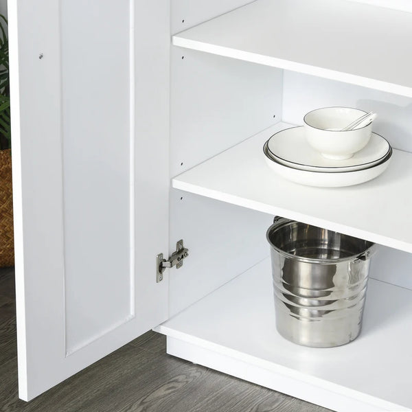 English Elm Kitchen Pantry Freestanding Storage Cabinet 72 Inch Tall Grey Adjustable Shelves T3971S00026