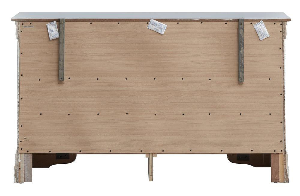 English Elm Lorana Silver Champagne Croc Textured Chest with Generous Storage, Sleek Wood Veneer Design Champagne 37 L x 59 W x 18 H B078108362