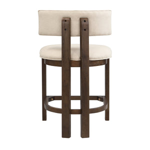 English Elm Christopher Knight Home® - 26" Counter Height Bar Stool with Padded Upholstery and Rubberwood Frame, Contemporary Comfort Set of 2 Beige,Walnut N771P345970T