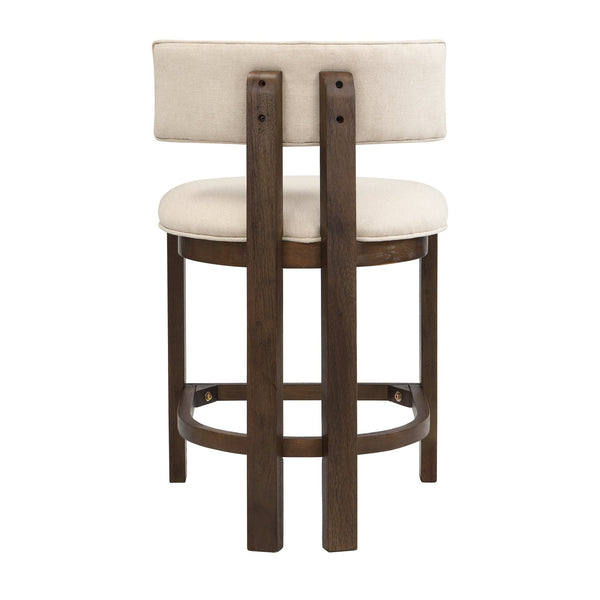 English Elm Christopher Knight Home® - 26" Counter Height Bar Stool with Padded Upholstery and Rubberwood Frame, Contemporary Comfort Set of 2 Beige,Walnut N771P345970T