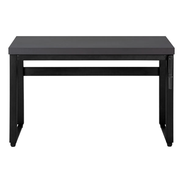 English Elm Computer Desk, Adjustable Height 29.5"-48", Sleek Grey Laminate & Black Metal For Modern Workspaces B2710P219895