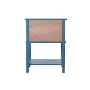 English Elm Chic Teal Nightstand with Open Shelf 28"H x22"W Modern Particle Board Accent Table, Easy Assembly, Sturdy Finish B078112101