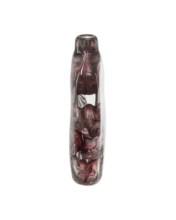 Currey & Company Vicolino Medium Vase - Handcrafted Clear & Purple Glass With Organic Bubbles For Stunning Decor Pink Glass 1200-1016-currey-company