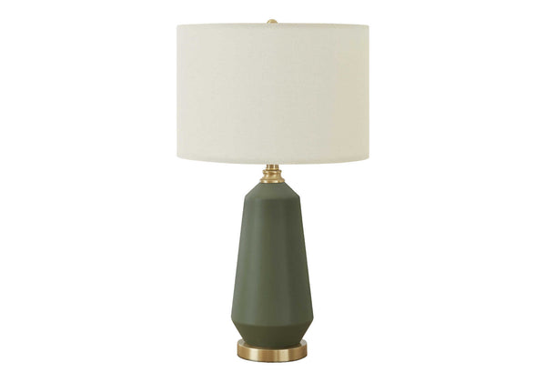 English Elm Lighting, Textured Ceramic Table Lamp with Fabric Shade and 3-Way Rotary Switch for Ambient Glow Green 16 L x 16 W x 19 H B2710P220089