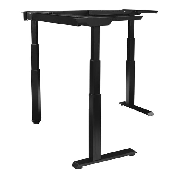 OSP Home Furnishings Electric Sit Stand Desk Base Three Stage Telescoping Frame Quiet Motor 325 Lb Black A2EB333-B