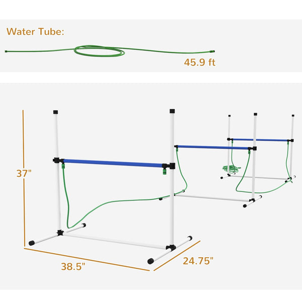 English Elm Pawhut 3-Piece Dog Agility Training Set - Adjustable Hurdles, Water Spray, Carry Bag For Fun Outdoors! W2225P217628-GIGA