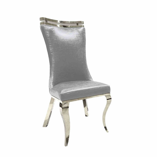 English Elm Glam Upholstered Tiger Print Side Chairs - Set Of 2 With Silver Saber Legs For Dining Elegance B2741S00722