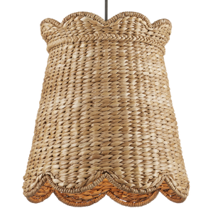 Annabelle Pendant - Artisan-Made Woven Light Fixture in Natural Water Hyacinth with Parisian Flair