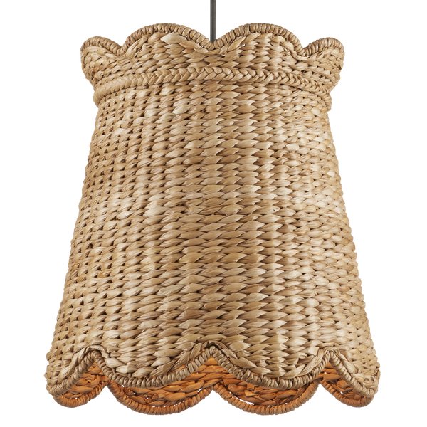 Annabelle Pendant - Artisan-Made Woven Light Fixture in Natural Water Hyacinth with Parisian Flair
