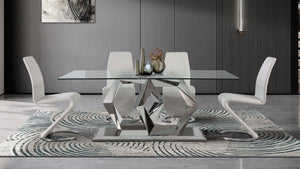 English Elm MARCUS Horseshoe Z-Shape Dining Chairs Set of 2 with Padded Faux Leather Seats and Solid Wood Frame White 28 L x 21 W x 22 H B201P226149