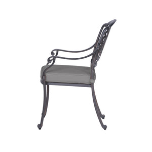 English Elm Cast Aluminum Dining Armchair Set Of 2 - Elegant, Weather-Resistant Chairs With Cushions For Outdoor Comfort B010P278357