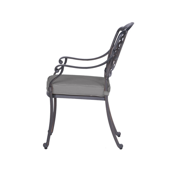 English Elm Cast Aluminum Dining Armchair Set Of 2 - Elegant, Weather-Resistant Chairs With Cushions For Outdoor Comfort B010P278357