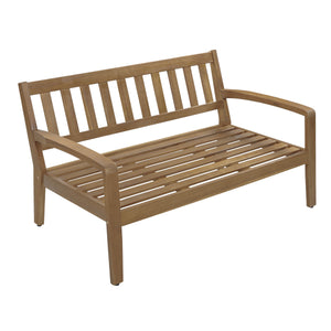 English Elm 2-piece Outdoor Acacia Wood Loveseat Set with Water-resistant Cushions for Patio Decks 57976.00SETFGRY_57976.00SETCUSH-REDSKIN