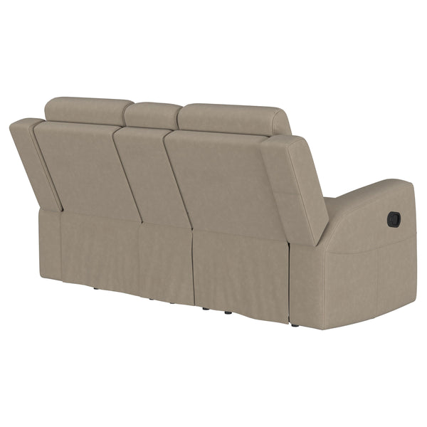 English Elm Slater Manual Reclining Loveseat with Center Console and Suede Leatherette Upholstery Taupe B062P440395