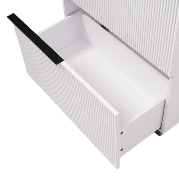 English Elm Christopher Knight Home® - 30" Elegant Bathroom Vanity With Fluted Design, Ceramic Sink, Full-Extension Drawers & Soft-Close Slides N817P295760W