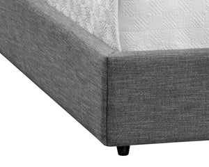 Sunpan EMMIT Bed - Queen - Contemporary Upholstered Design with Channel Tufting for Modern Comfort Quarry 102557V