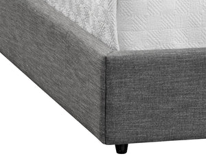 Sunpan Emmit Upholstered Bed with Modern Channel Tufting – No Box Spring Needed for Ultimate Comfort Queen