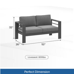 English Elm All-weather 5-piece Outdoor Conversation Set with Iron Frame and Olefin Cushions Gray B082S00108