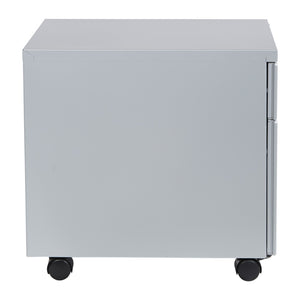 OSP Home Furnishings 22" Mobile Steel File Pedestal with Locking Drawers for Office or Standing Desk Use PM22BF-SV