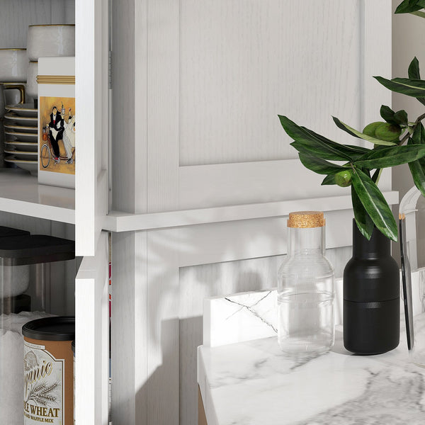 English Elm Homcom 72.5" Tall Kitchen Pantry Cabinet With 4 Doors, Adjustable Shelves For Smart Storage Solutions W2225P200648