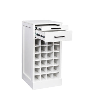 English Elm brown Modular 28-Bottle Wine Cabinet Buffet Cabinet - Dark Melamine Finish, 28-Slot Storage, Compact_x0015_ White W331P266134