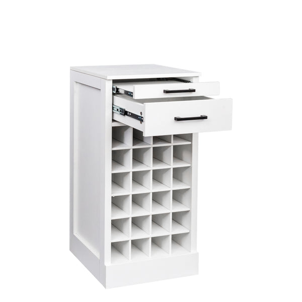 English Elm brown Modular 28-Bottle Wine Cabinet Buffet Cabinet - Dark Melamine Finish, 28-Slot Storage, Compact_x0015_ White W331P266134