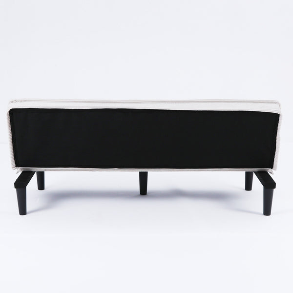 English Elm This 66-inch corduroy sofa bed with button-back design, sturdy wood frame, comfy sponge cushions, 500lb capacity Beige W3371P311447