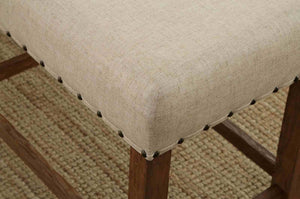 English Elm Rustic 2Pc Bar Chair Set With Padded Seats, Nailhead Trim & Oak Finish For Cozy Dining Spaces B2741P408892-GIGA