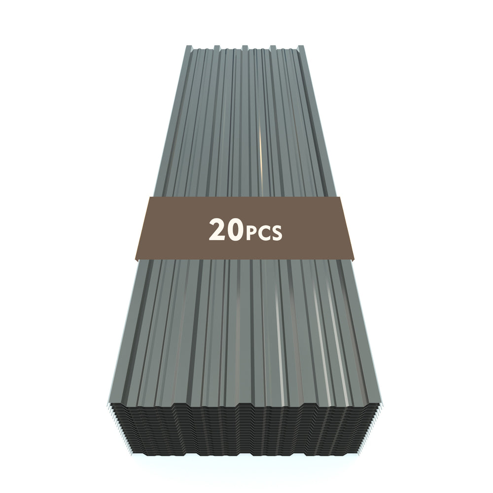 English Elm 10 Galvanized Steel Corrugated Roof Panels Weatherproof Pergola Shed Patio Cover W3213P431207