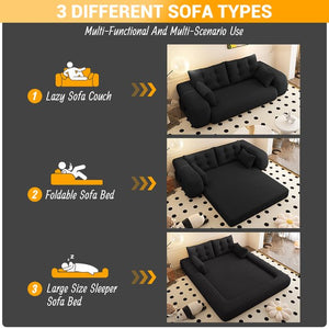 English Elm Human Dog Bed Teddy Plush Foldable Floor Sofa Sleeper for Living Room or Playroom W1885P369571