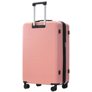 English Elm Luggage 5 Piece Hardside Abs Set with Front Access Carry on and Tsa Spinner Wheels Light Pink N732P391557U
