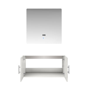 English Elm Glossy White Bath Vanity Set With 36 In. Led Mirror – Modern Design, Quick Installation & Storage B2731S00535