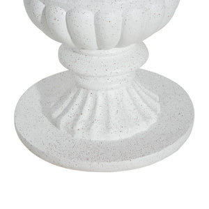 English Elm Adela Outdoor Mgo Umbrella Base Side Table with Marble Finish Weatherproof Patio N775P385414W