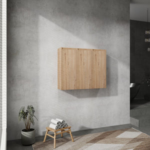 English Elm 36" Bathroom Side Cabinet Wall-Mounted With 3 Soft-Close Doors, Reversible Hinges, Scratch-Resist Finish W999S00220