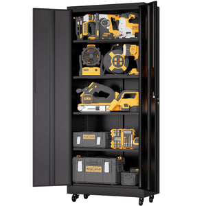 English Elm Metal Lockable Steel Cabinet Two Adjustable Shelves Garage Office Utility Storage T2398P442668