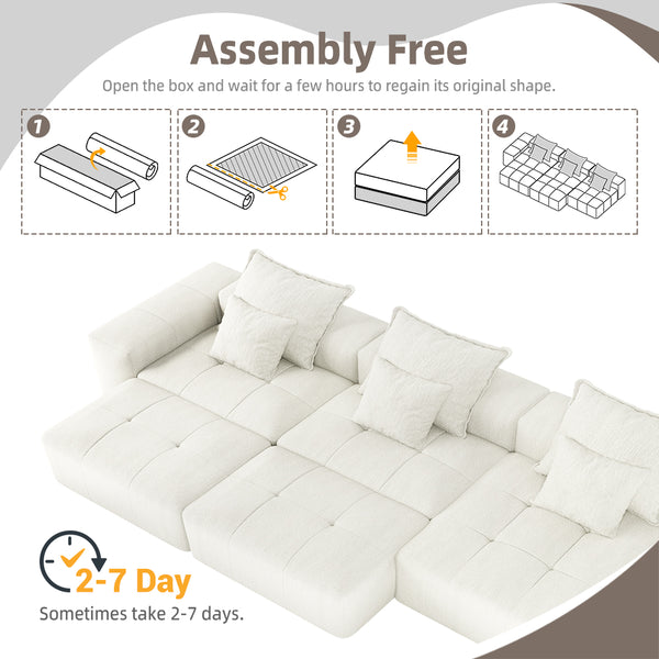 English Elm Modern Oversized Modular Sectional Sofa In Sparkling Chenille - Customizable 6-Piece Design, No Assembly! W1885S00073