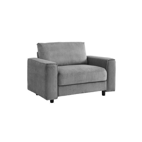 English Elm Modern Minimalist Corduroy Sectional Sofa Set – Elegant Grey Comfort For Stylish Living Spaces B347S00009